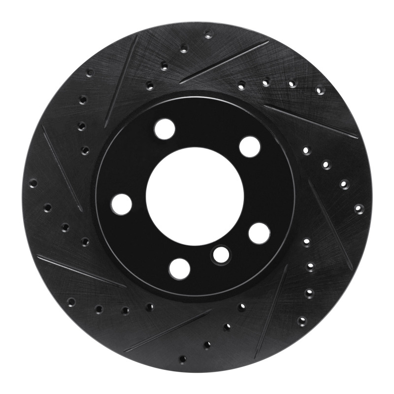 Mini Cooper Paceman Brake Rotor (1) - Front Left - R1 Concepts - Drilled & Slotted - Black - `11-`16